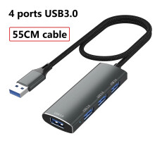 (USB 3.0-55CM)USB 3.0 USB C HUB 4 θυρών Συμβατό με προσαρμογέα πολλαπλών