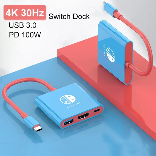 (3 σε 1) συμβατό Switch Dock 4K HDTV USB 3.0 Hub Adapter USB C Splitter Τηλεόραση Φορητό 1