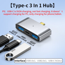 (PD5V2A USB3.0 2.0) Odłącz koncentrator USB 3.0 typu C do czytnika kart USB SD TF, przedłużacz USB,