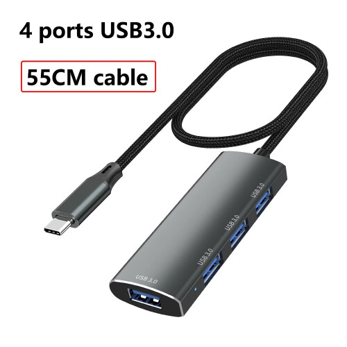(USB C 3.0-55CM) USB 3.0 USB C HUB 4 θυρών Συμβατό με προσαρμογέα πολλαπλών