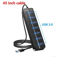 (G)Ruisave Usb Hub 3 0 Extender High Speed 4 7 Port USB Splitter Συμβατό με πολλαπλές
