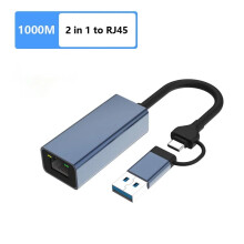 (1000M 2 σε 1)USB3.1 Type C To Ethernet RJ45 Lan Gigabit Adapter HUB 100/1000M Laptop MacBook Mi Box