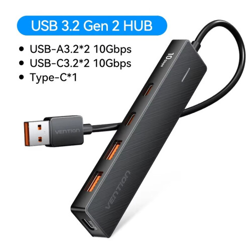 (USB-A 3.2 10Gbps 2)Vention USB HUB 4 Θύρες USB HUB 10Gbps USB 3.2 Gen 2 Adapter Συμβατό με