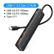 (USB-C 3.2 Gen2 C2) Εξαερισμός USB C Hub 10Gbps Type-C 3.2 Gen2 USB Splitter Type C Hub 4 Θύρα
