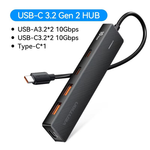 (USB-C 3.2 10Gbps 2)Vention USB HUB 4 Θύρες USB HUB 10Gbps USB 3.2 Gen 2 Adapter Συμβατό με