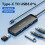(Type-c HUB 0,5m) Προσαρμογέας εξαερισμού USB HUB 4 Θύρες USB Τύπου C σε 1