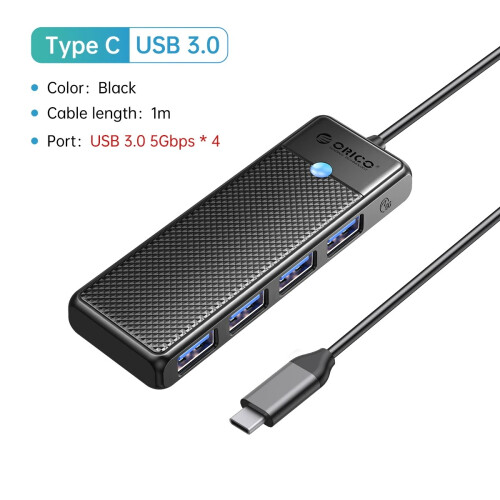 (4 USB 3.0 1m USB C) Hub Usb3.0 5Gbps High Speed USB Hub 3 0 Multiple Port Type C HUB Multi USB 4-port