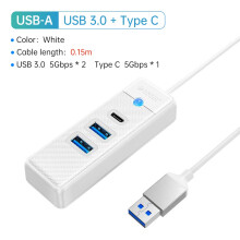 (USB 3.0 C 15cm USB A)ORICO-Multi Type C Splitter 4 Ports HUB 5Gbps High Speed OTG Adapter Συμβατό