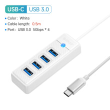 (USB3.0 50cm USB C)ORICO-Multi Type C Splitter 4 Ports HUB 5Gbps High Speed OTG Adapter Συμβατό