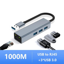 (1000M USB HUB)USB3.1 Type C To Ethernet RJ45 Lan Gigabit Adapter HUB 100/1000M Laptop MacBook Mi Box