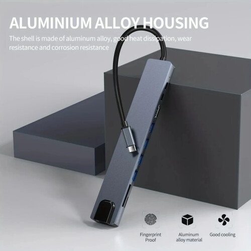 (10 σε 1) 10 σε 1 USB C HUB 4K30Hz Σταθμός σύνδεσης τύπου C σε συμβατή με 2