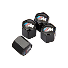(A-BLACK) 4 stuks Metalen Ventieldopjes Covers Auto Accessoires Voor Bmw M M3 M5 M6 E90 E34 E36 E46