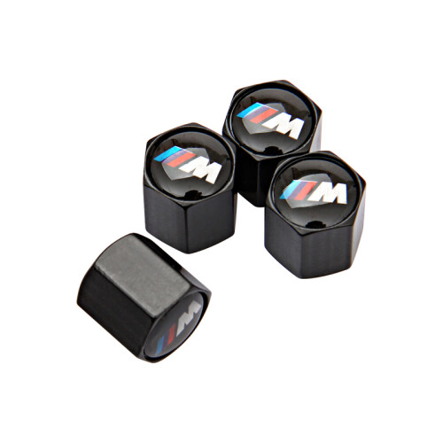 (A-BLACK) 4pcs Bouchons de valve de pneu en métal pour BMW M M3 M5 M6 E90 E34 E36 E46 E60 E90 E39 E70