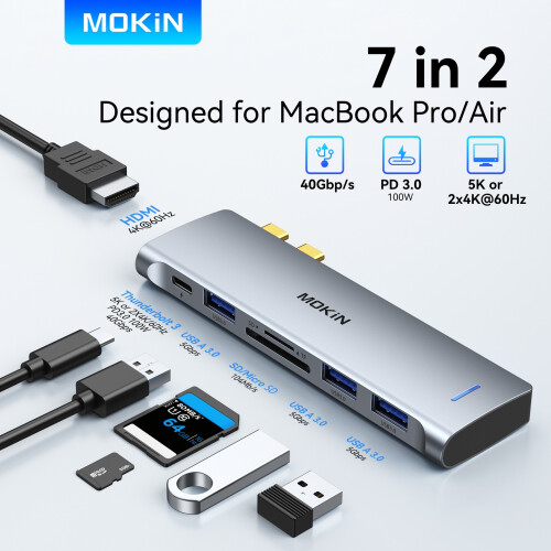 (08 7 σε 2 προς πώληση) USB Type C Hub Station Docking Adapter USB Dual USB C to HDMI USB3.0 1