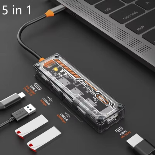 (τύπος c 5 σε 1 C) USB C HUB 4K 30Hz Τύπος C σε HD-MI DP VGA Gigabit Ethernet USB 3.0 PD 100W