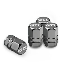 (C-Gray) 4 szt. metalowych osłon przeciwpyłowych na zawory opon samochodowych do VW GTI GTD Polo Golf
