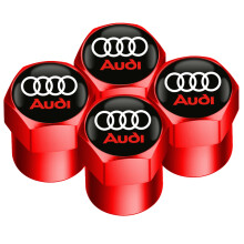 Rote diebstahlsichere Ventilkappen-Set (4 Stück) für Audi TT, A1–A8, Q5, Q7