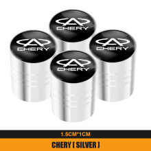 (Srebrny) 4 szt. metalowych nakładek na wentyle do felg samochodowych do Chery Fulwin QQ Tiggo 3 5 T11