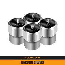 (B Silver) 4 szt. metalowych osłon na wentyle do opon samochodowych, chroniących przed kurzem, do Lincoln