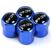 Blaues Aluminium Ventilkappen-Set (4er) für Volvo XC60 - Robuste Radventile, kompatibel mit XC90, V40, V60, S60L, S80, XC80