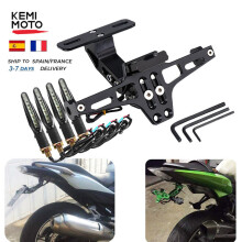 (Nero) Portatarga per moto e luce di direzione a LED per Yamaha MT07 MT10 per Kawasaki Z750 Z800 per