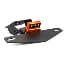 (Arancione) Supporto per targa posteriore per moto KTM-DUKE 125 250 390 200 2013-2019 in alluminio.