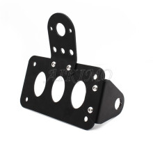 (Argento) Fanale posteriore a LED con montaggio laterale per moto con supporto per targa per Harley