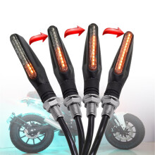 (2 pezzi di indicatori di direzione) Supporto per targa posteriore per moto in alluminio regolabile