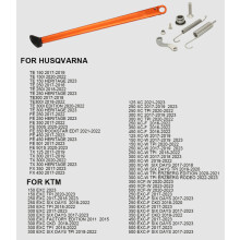 (Arancione 17-22) Cavalletto laterale per parcheggio moto con kit molle per KTM XC XCW XCF XCFW EXC