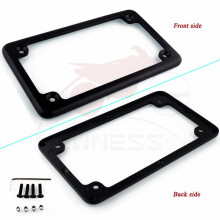 (Nero orizzontale) Supporto universale per targa a LED per moto in alluminio da 4"*7" con riflettore