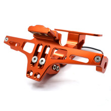 (AZZURRO CIELO) Supporto targa per moto in lega di alluminio CNC con LED per KTM 200 DUKE 390 Duke 690