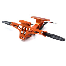 (Arancione) Supporto targa per moto in lega di alluminio CNC con LED per KTM 200 DUKE 390 Duke 690 Duke