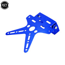 (Blauw) Hoge kwaliteit Legering Universele Motorfiets Kentekenplaathouder Beugel Aluminium Aangepaste