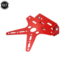 (Rood) Hoge kwaliteit Legering Universele Motorfiets Kentekenplaathouder Beugel Aluminium Aangepaste