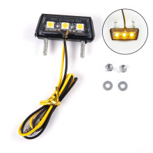(geel) 1 st 12 V LED-licht Waterdicht Motorrijbewijs Licht Motor Kentekenplaat achterlicht Motorvoertuigframe