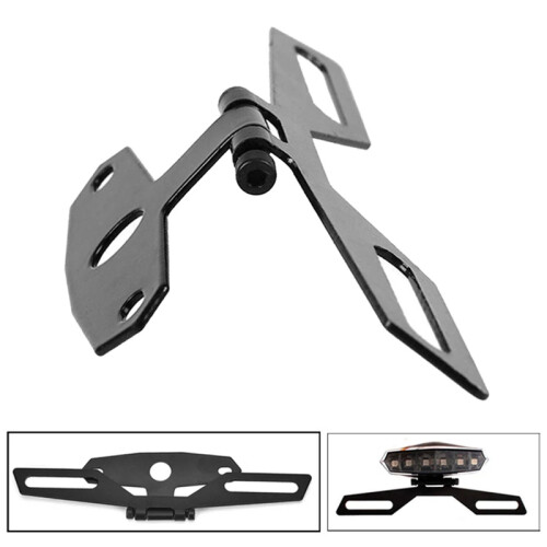 Support de plaque d'immatriculation de moto, support de feu arrière pliable, support de cadre de plaque 1