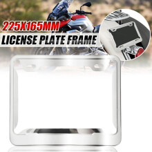 (Zilver) Motorkentekenplaat Frame Nummerplaatafdekking Bescherming voor Spanje Moto Universeel Motorvoertuigframe