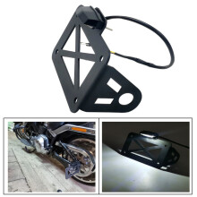 Universele zijmontage motorfiets registratie kentekenplaathouder beugel met LED-achterlicht voor Bobber