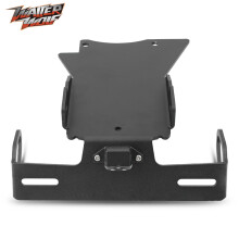 (Zwart) motorfiets Tail Tidy Fender Eliminator Kentekenplaat Frame Houder Beugel LED Licht Voor YAMAHA