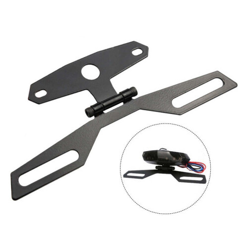 (Par défaut) Support de plaque d'immatriculation de moto Feu arrière fixe Support de cadre de plaque 1