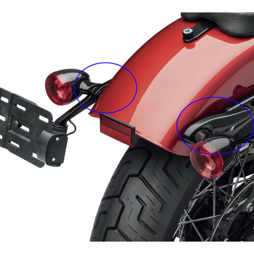Support de repositionnement de plaque d'immatriculation chromé avec faisceau de câbles pour Harley Softail 1
