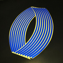 (Azul) Calcomanías para ruedas de vehículos Cinta reflectante para llantas Cinta decorativa para motocicletas