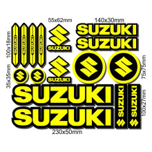 (Geel) voor Suzuki voertuigstickers sticker tanklogo set helm embleemset