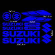 (DK Blue)Für Suzuki Fahrzeugaufkleber, Aufkleber, Tank-Logo-Set, Helm-Emblem-Set