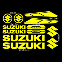 (Fluoreszierendes Gelb) Für Suzuki Fahrzeugaufkleber, Tank-Logo-Set, Helm-Emblem-Vinyl-Set