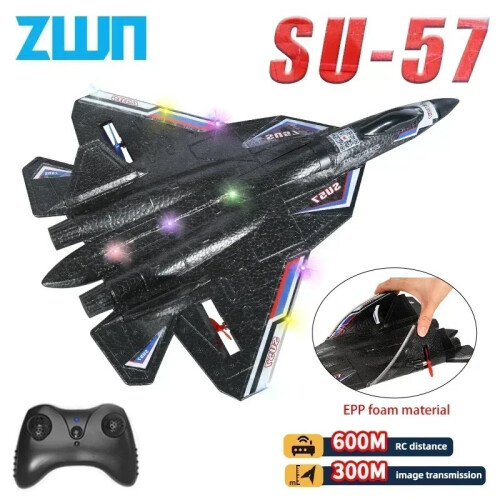 (SU57 Black 2B Box) RC αεροπλάνο SU57 2.4G με φώτα LED Τηλεχειριστήριο αεροσκάφους 1
