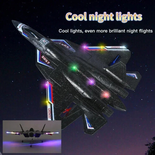 (SU57 Black 2B Box) RC αεροπλάνο SU57 2.4G με φώτα LED Τηλεχειριστήριο αεροσκάφους 2