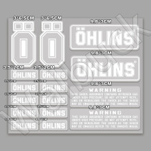 (Λευκό) Αμορτισέρ Αδιάβροχο Ohlins Logo Vehicle Decals Αμορτισέρ μοτοσυκλέτας