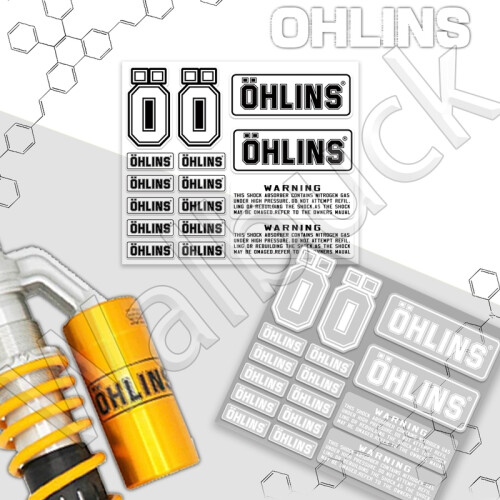 (Λευκό) Αμορτισέρ Αδιάβροχο Ohlins Logo Vehicle Decals Αμορτισέρ μοτοσυκλέτας 1