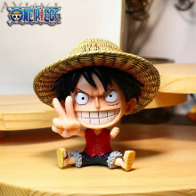 (01)8-10cm Anime Figure One Piece Monkey D Luffy Roronoa Zoro Kawaii Toys Q-Version Figural Nendoroid